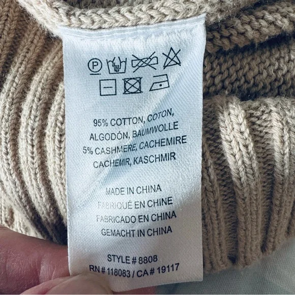 Minnie Rose Cotton Cashmere Oversized Cardigan Brown Sugar One Size - Picture 8 of 9